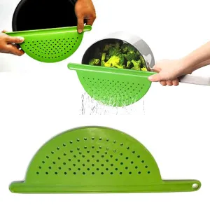 1 Pc Pot Pan Drainer Pasta Noodle Strainer Colander Sieve Filter Handle Kitchen