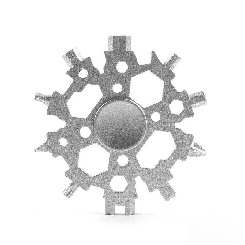 23-in-1 Stainless Steel Snowflakes Multi-tool Portable Snow Spinner Spanner Bottle Opener Outdoor EDC Survival Bike Repair Tools