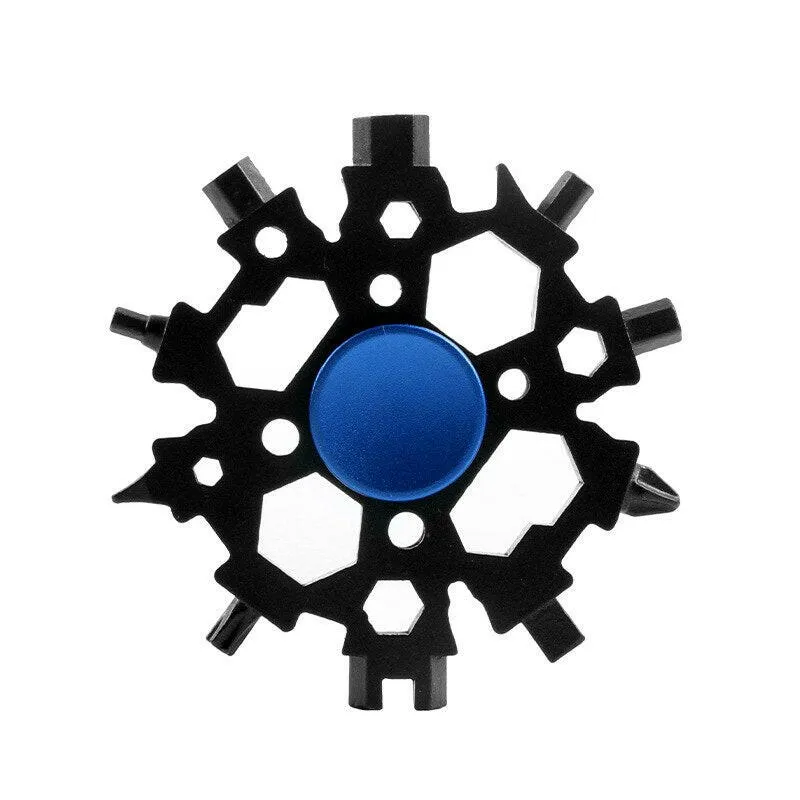 23-in-1 Stainless Steel Snowflakes Multi-tool Portable Snow Spinner Spanner Bottle Opener Outdoor EDC Survival Bike Repair Tools