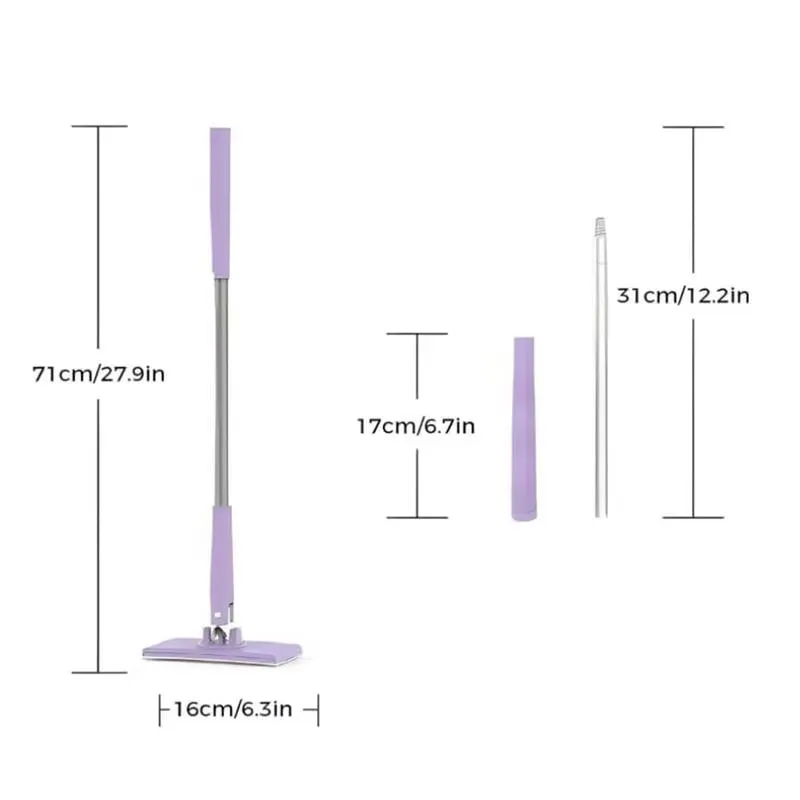 Automatic Cloth Changing Mop 360 Degree Rotation Lazy Mop Floor Cleaner Home Cleaning Mop with Push-Pull Cloth Changing Handle