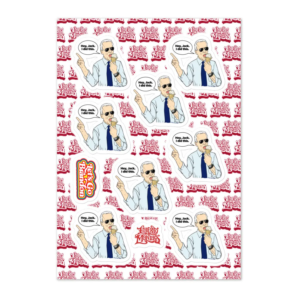 Biden Inflation I Did This Ice Cream Sticker Sheet