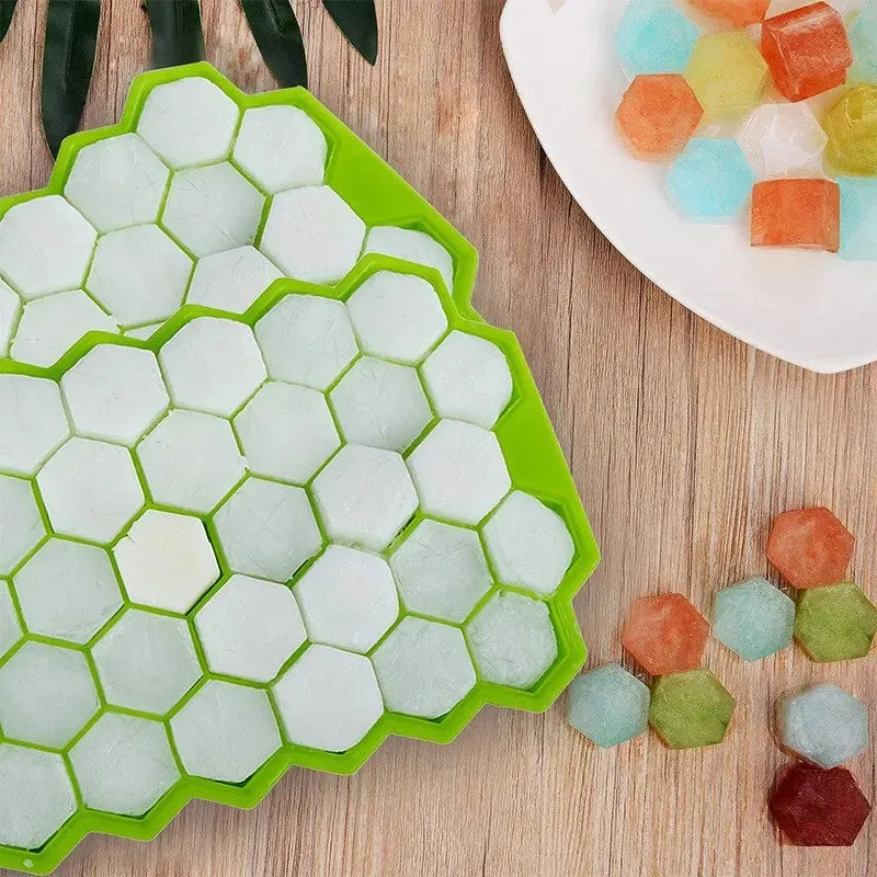 Diy Honeycomb Ice Cube Tray with Lid 37 Lattice Mold