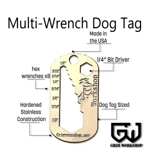 Multi Wrench Dog Tag: EDC Wrench and Bit Driver