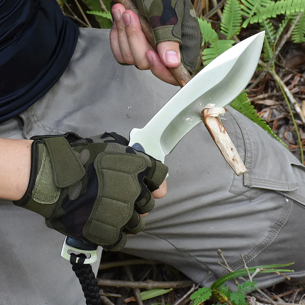 Nedfoss Kukri Outdoor Knife,6.3" Full Tang Fixed Blade Bushcraft Knife with G10 Handle