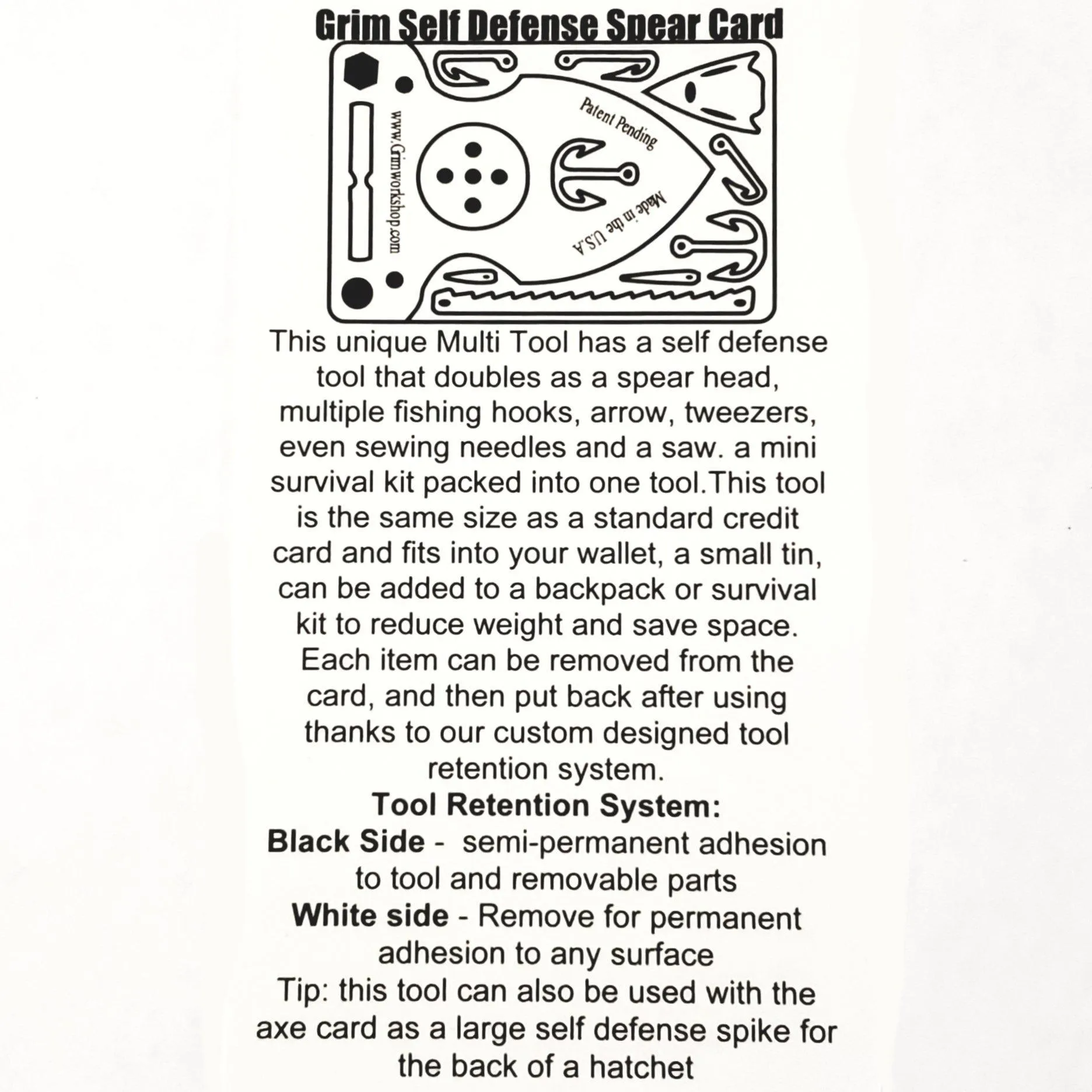 Self Defense Spear Survival Card