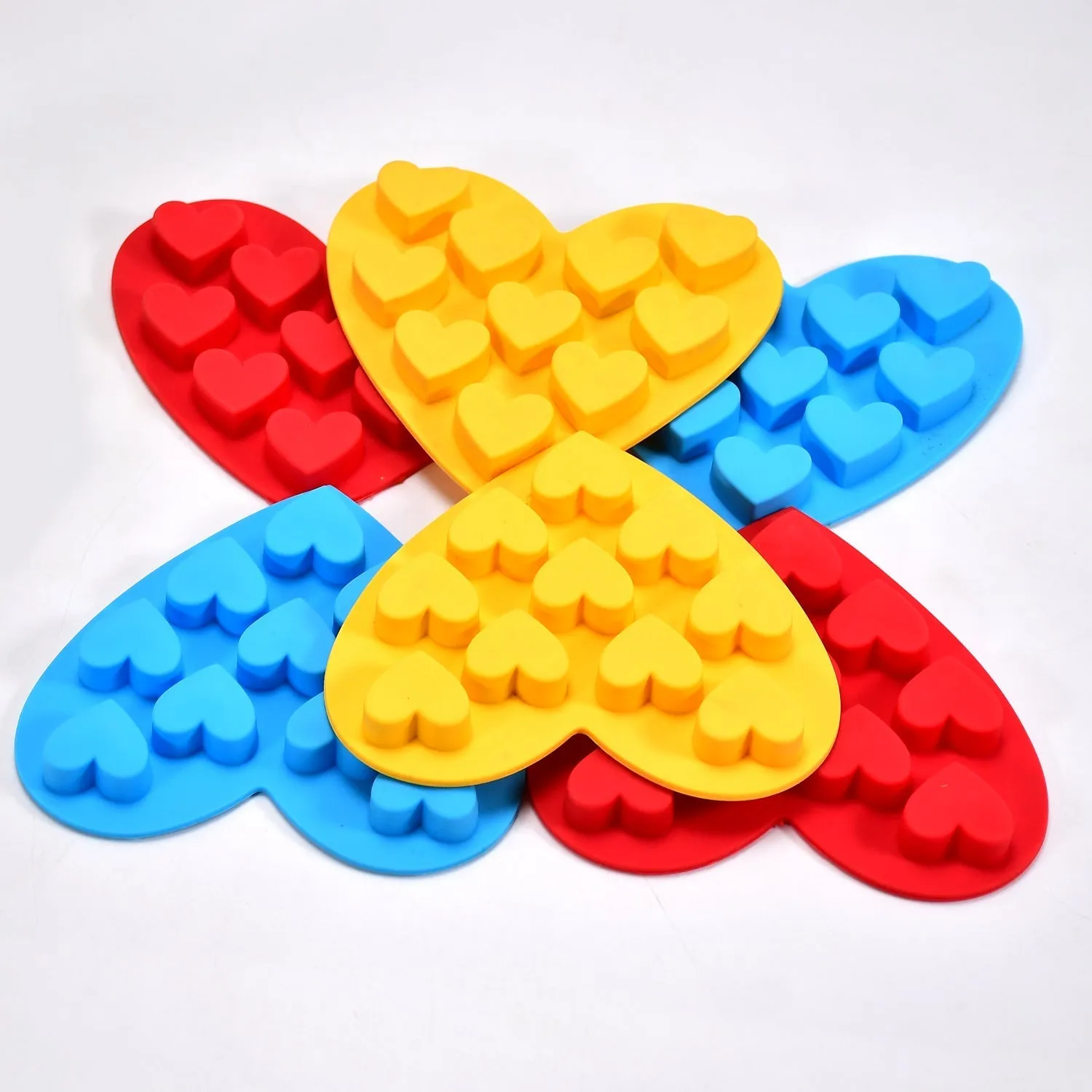 Silicon 10 Cavity Heart Shape Design Chocolate Mould Ice, Jelly Candy Mould