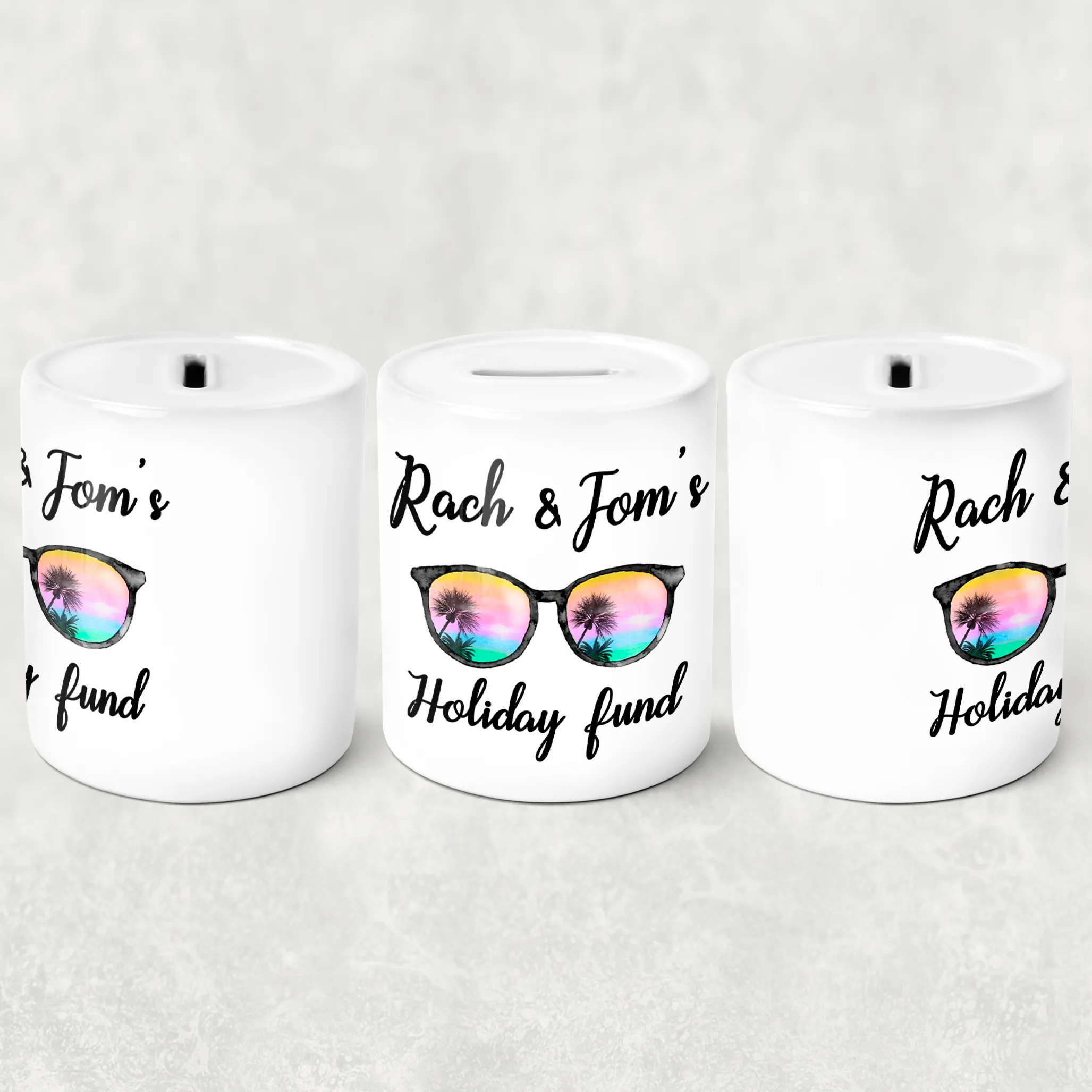 Sunglasses Holiday Personalised Money Pot