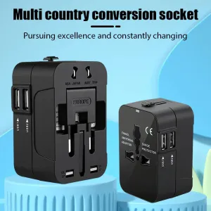 Universal Travel Plug Adapter  Multi-Function Charger with 2 USB Ports