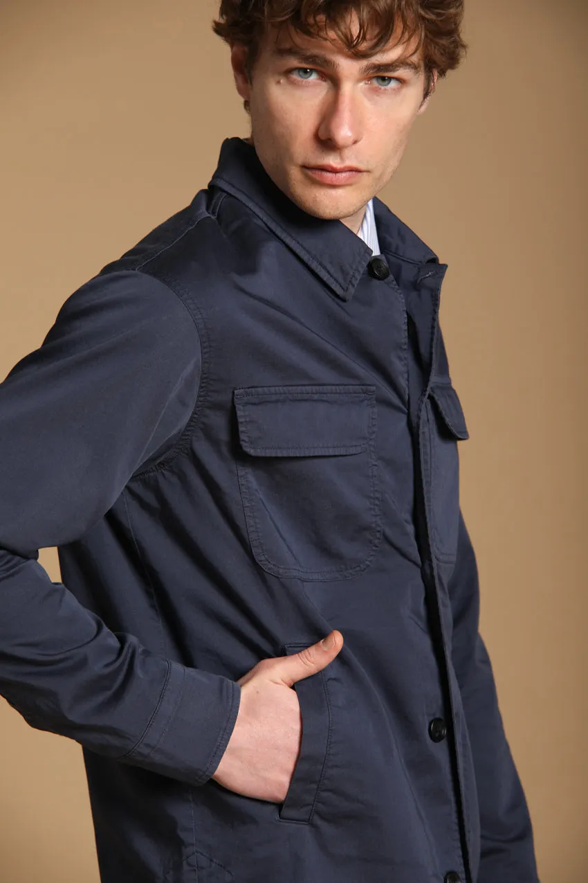 Williams overshirt uomo in raso tecno travel stretch